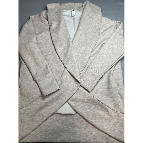 Yogalicious Sweaters - Yogalicious‎ Scuba London Cardigan Oatmeal Heather Open Front Thumbholes XS